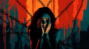 Mujer victima de una secta organización coercitiva