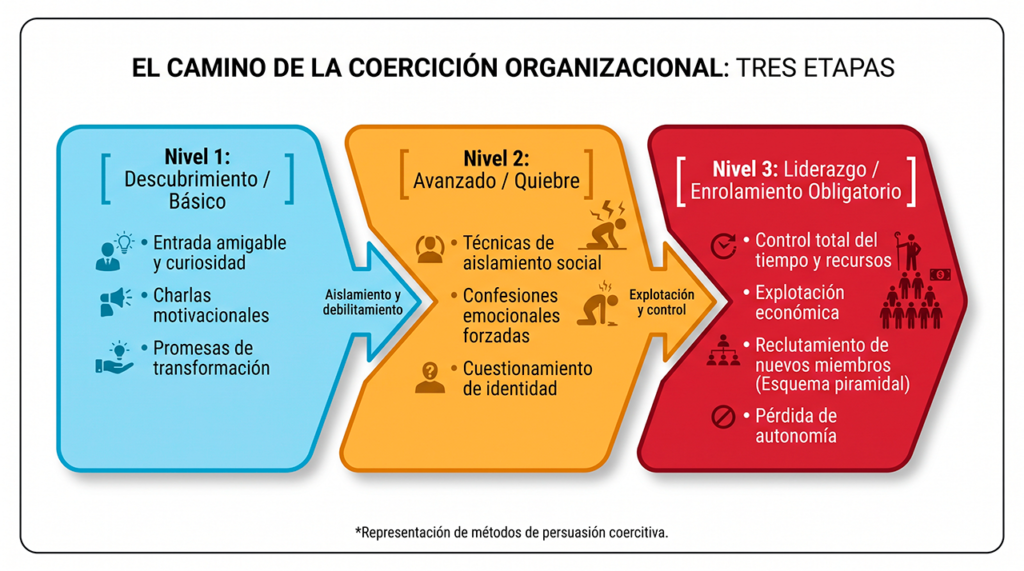 Coaching coercitivo: etapas del proceso de captación y dependencia