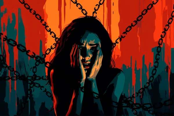 Mujer victima de una secta organización coercitiva